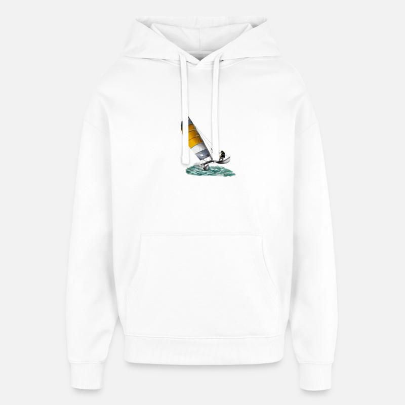 catamaran - Sweat à capuche unisexe Stanley/Stella Oversized - blanc