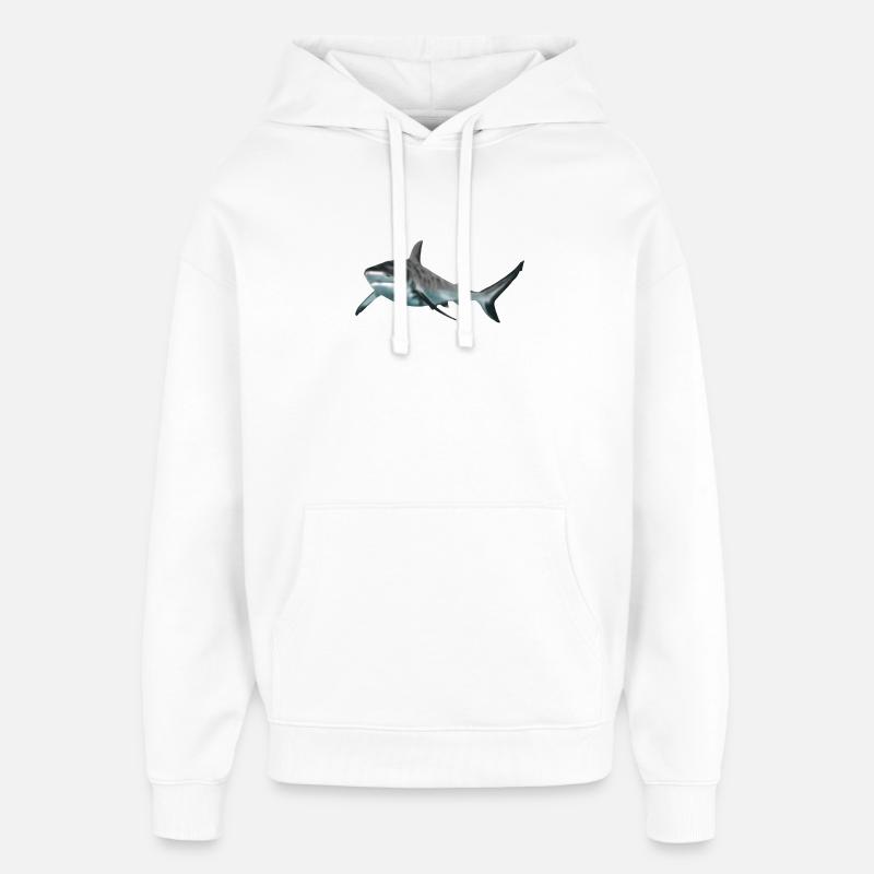 requin - Sweat à capuche unisexe Stanley/Stella Oversized - blanc