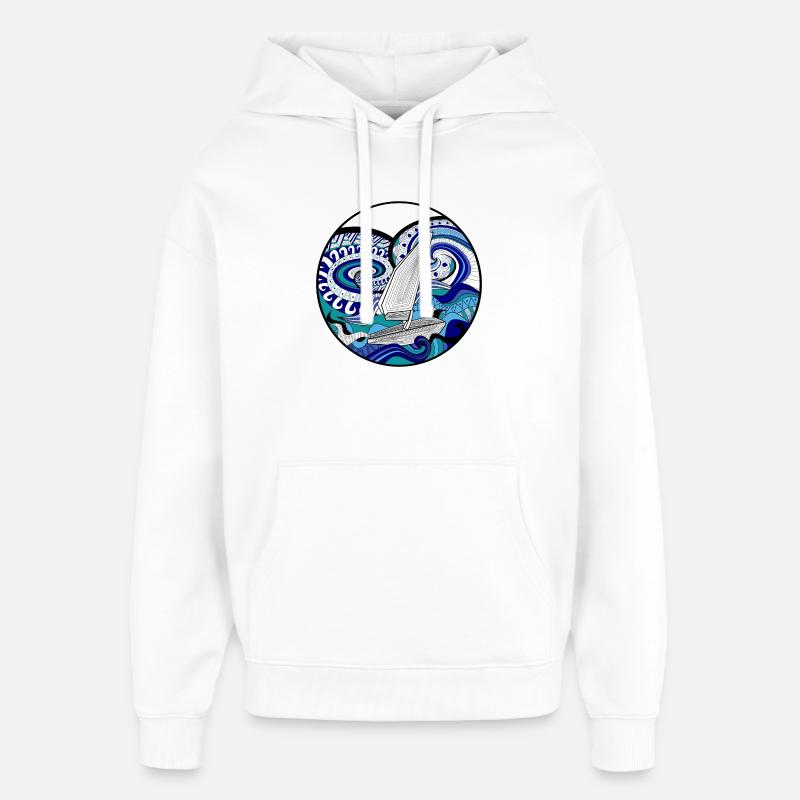 Windsurfing - Sweat à capuche unisexe Stanley/Stella Oversized - blanc