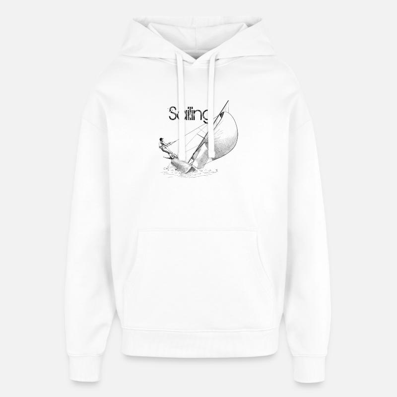 sailing - Sweat à capuche unisexe Stanley/Stella Oversized - blanc