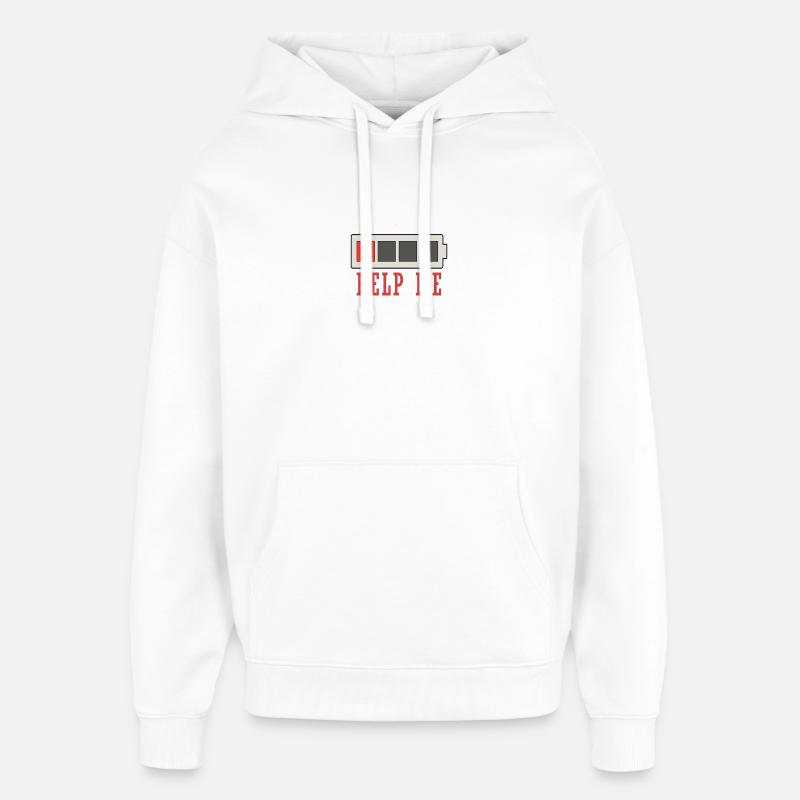 Aide Moi Batterie Faible - Sweat à capuche unisexe Stanley/Stella Oversized - blanc