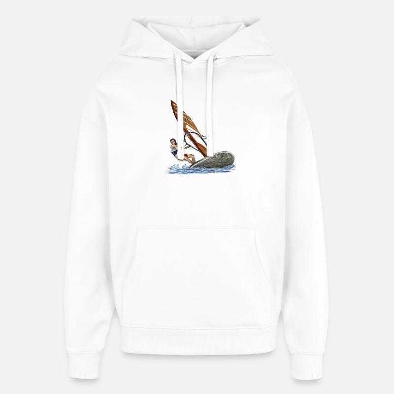 Windsurfing - Sweat à capuche unisexe Stanley/Stella Oversized - blanc