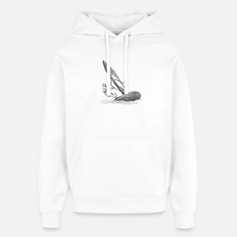 Windsurfing - Sweat à capuche unisexe Stanley/Stella Oversized - blanc