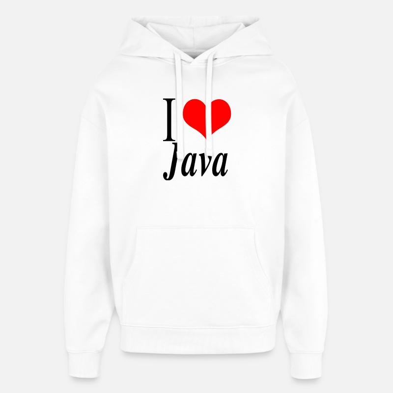 I love Java - Oversized Unisex Hoodie by Stanley/Stella - white