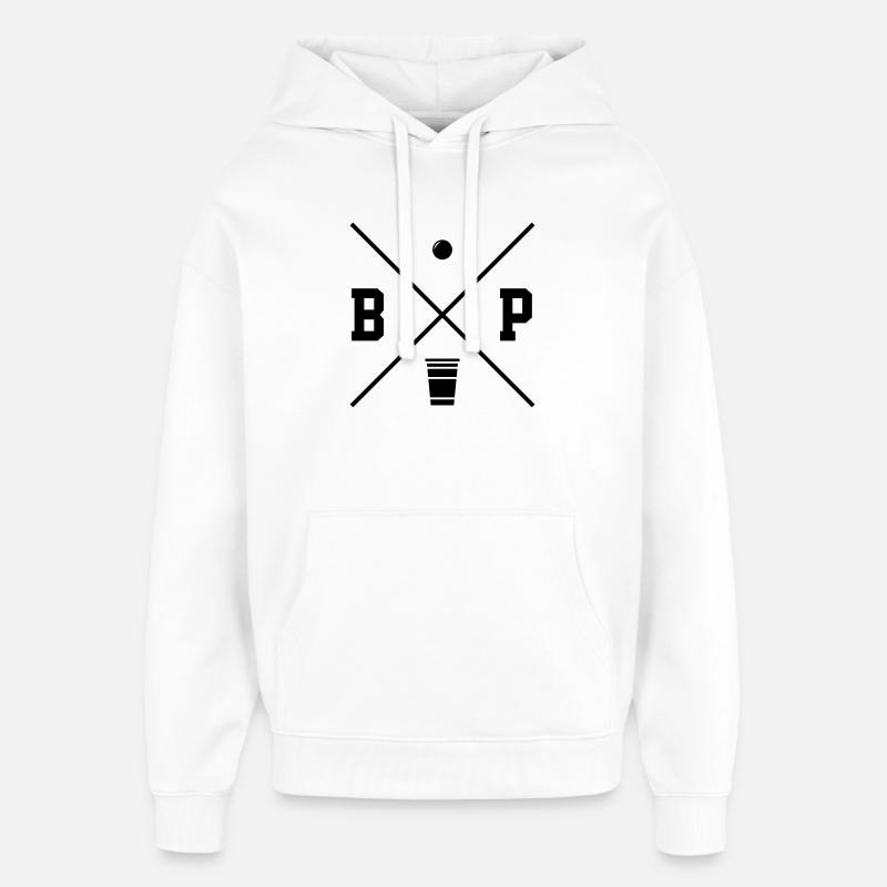 Logo Beer Pong - Sweat à capuche unisexe Stanley/Stella Oversized - blanc