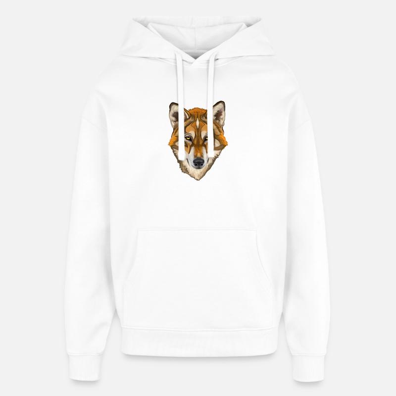wolf - Oversized Unisex Hoodie by Stanley/Stella - white