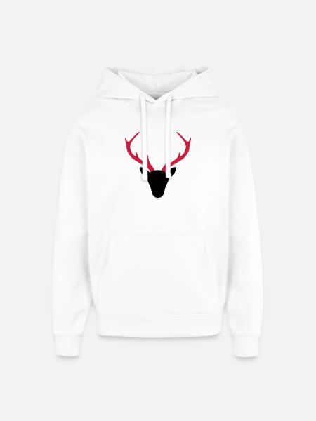 Deer antler hunter gift - Oversized Unisex Hoodie by Stanley/Stella - white