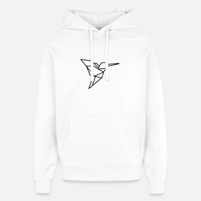 Oiseau origami - Sweat à capuche unisexe Stanley/Stella Oversized - blanc