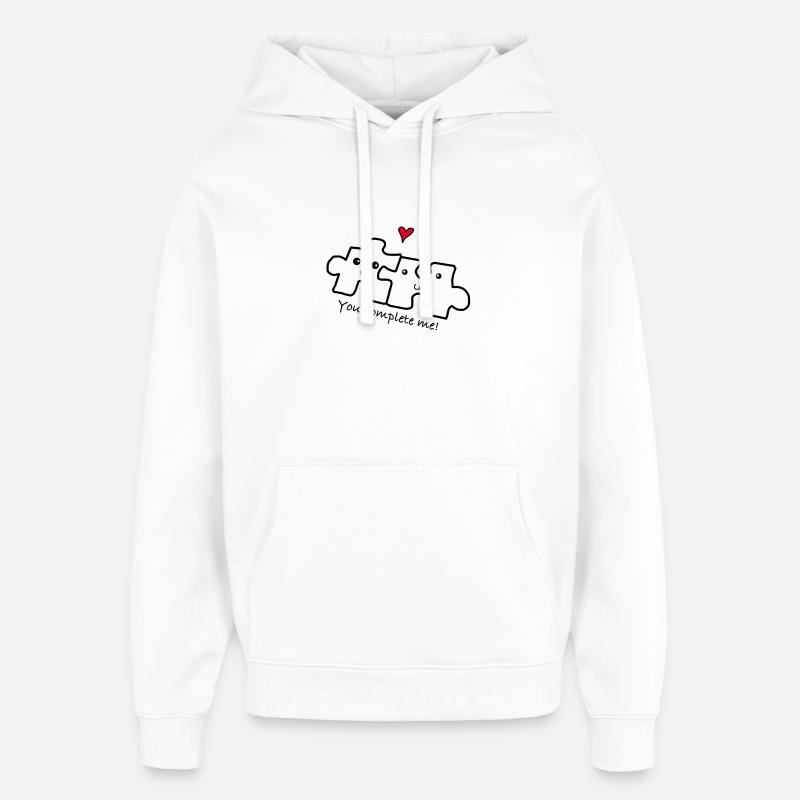 Amour relation couple - Sweat à capuche unisexe Stanley/Stella Oversized - blanc