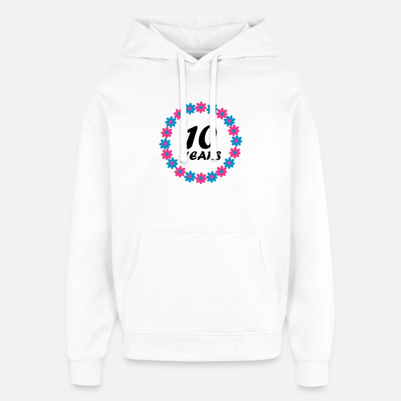 10 ans - Sweat à capuche unisexe Stanley/Stella Oversized - blanc