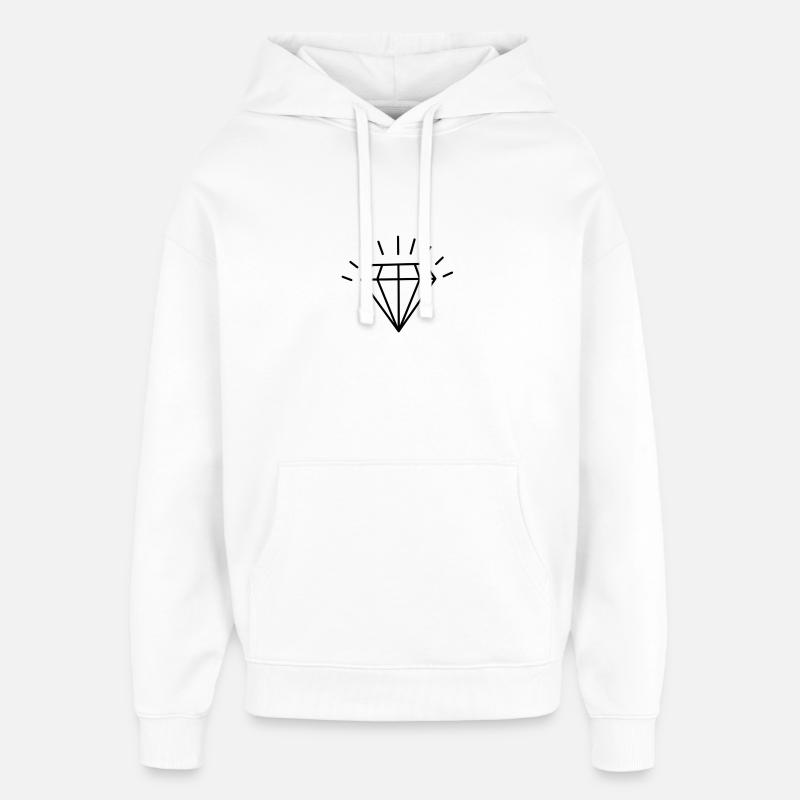 Diamant Brilliant Style de bijoux - Sweat à capuche unisexe Stanley/Stella Oversized - blanc