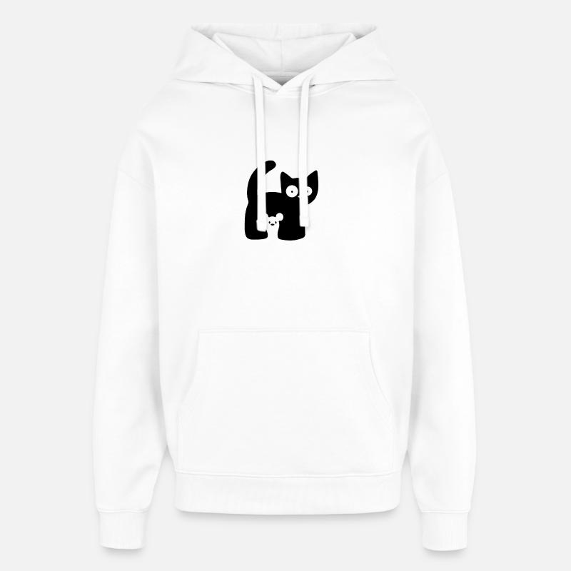 Katze Maus Geschenk Haustier - Oversized Unisex Hoodie von Stanley/Stella - Weiß