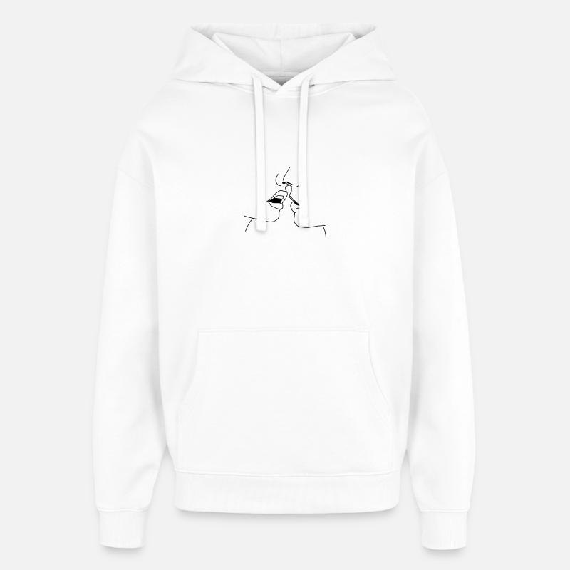 Baiser baiser amour amour - Sweat à capuche unisexe Stanley/Stella Oversized - blanc