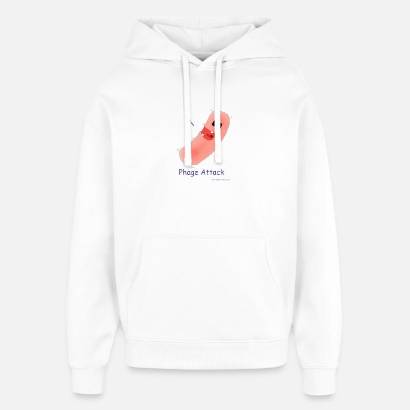 Phage Attack - Bakterium & Bakteriophage - Oversized Unisex Hoodie von Stanley/Stella - Weiß