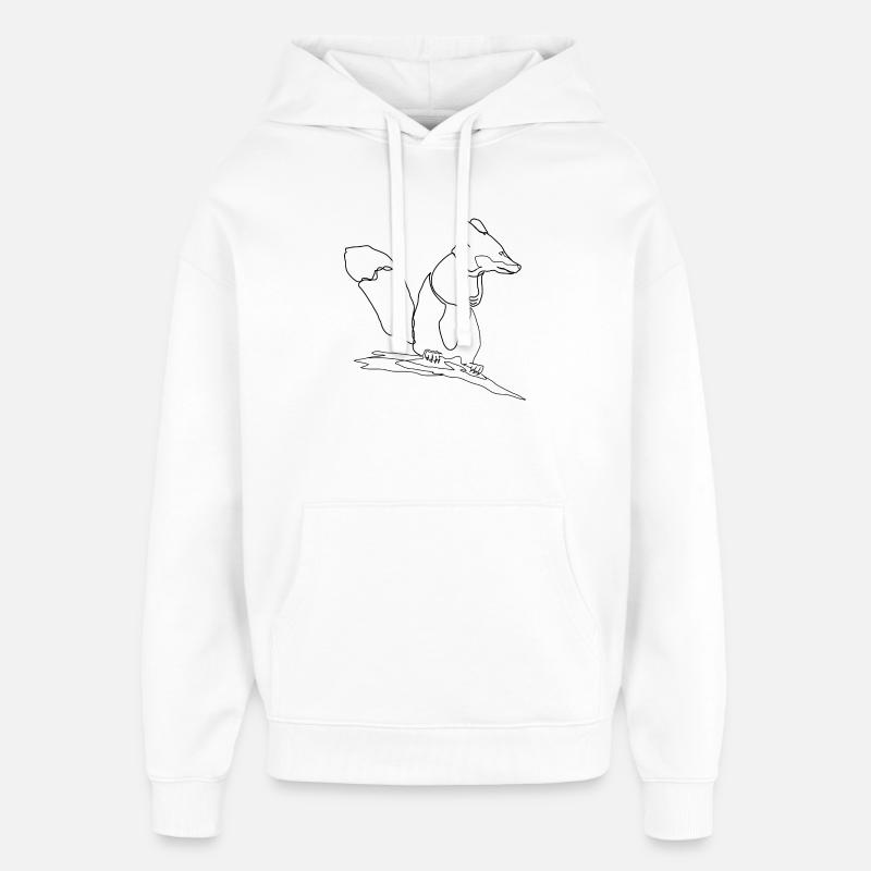 Fox Squirrel Squirrel Fox - Oversized Unisex Hoodie by Stanley/Stella - white