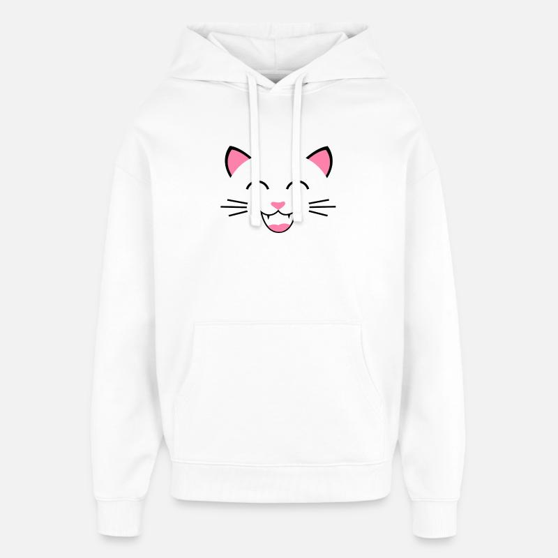 Chat chat - Sweat à capuche unisexe Stanley/Stella Oversized - blanc