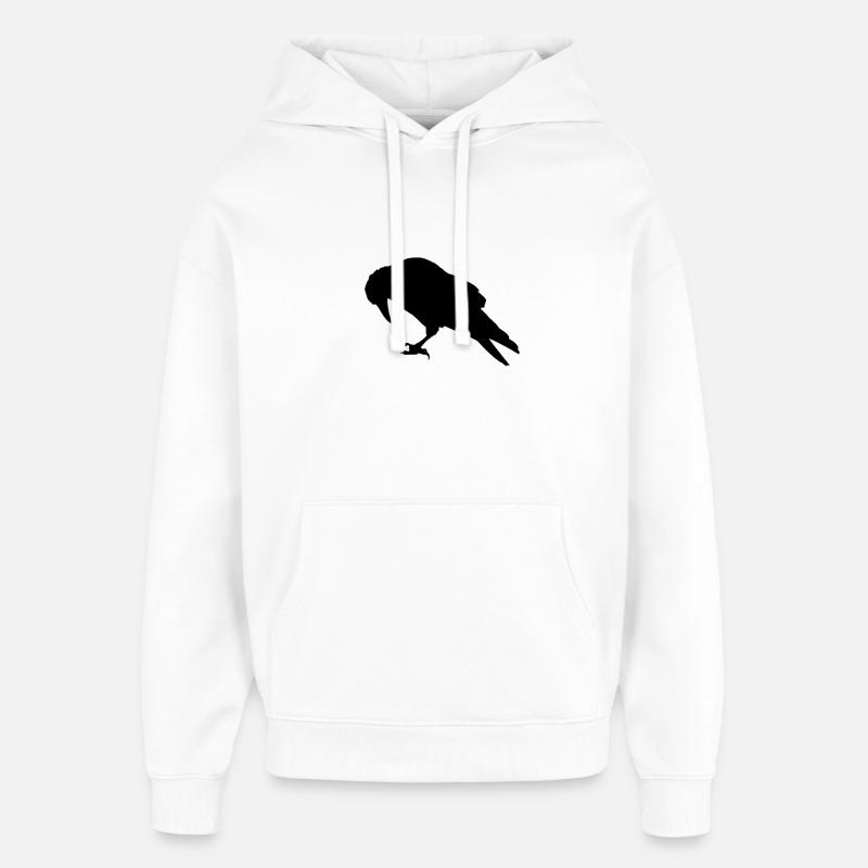 corbeau - Sweat à capuche unisexe Stanley/Stella Oversized - blanc