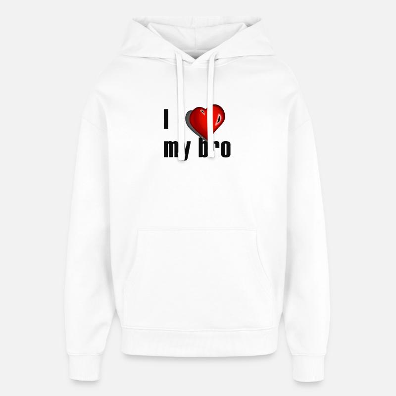 J'aime mon frère - Sweat à capuche unisexe Stanley/Stella Oversized - blanc