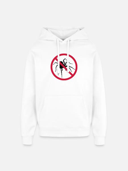 ingen edderkop forbudt skjold edderkop design cl - Hættetrøje unisex Stanley/Stella Oversized - hvid