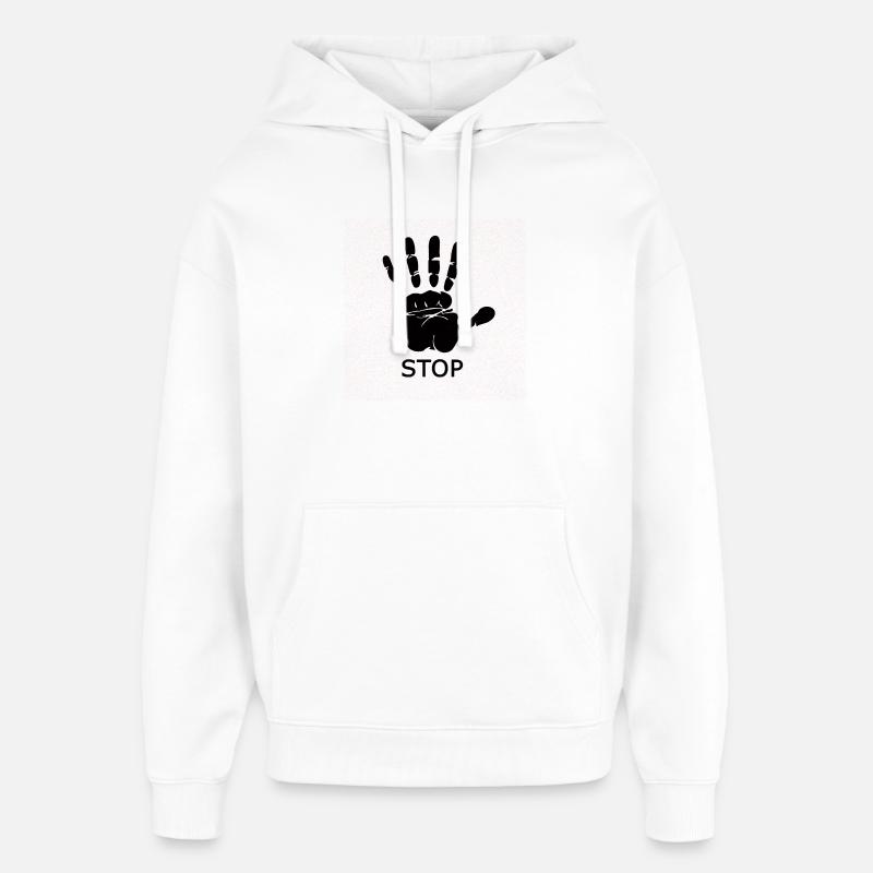 stoppe - Stanley/Stella Oversized Hettegenser unisex - hvit