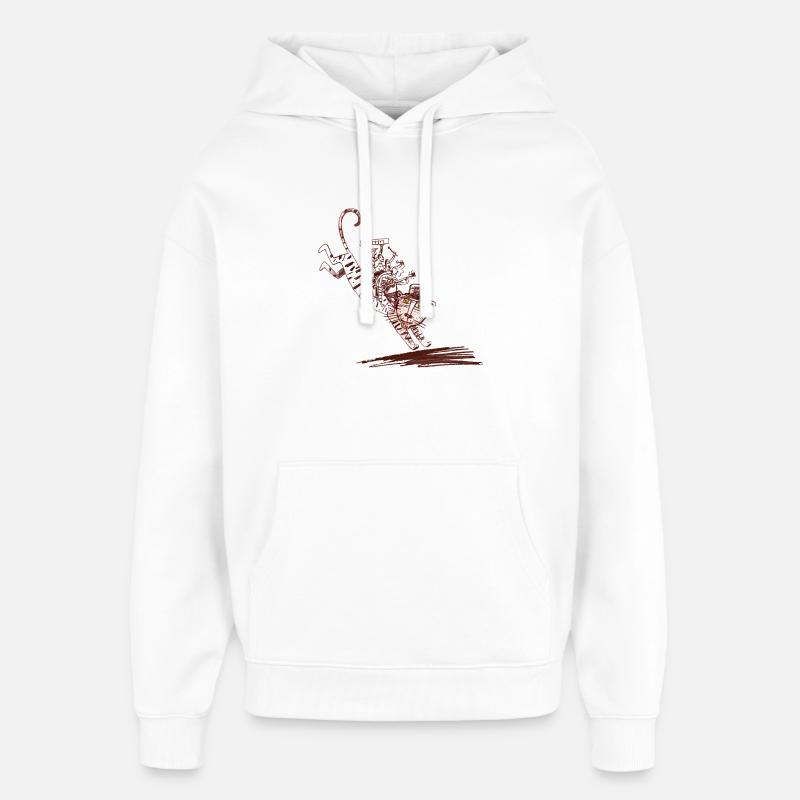 Cat Caravan avec Pop Band - Sweat à capuche unisexe Stanley/Stella Oversized - blanc