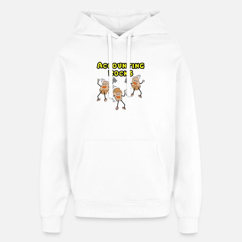 Comptabilité Rocks - Sweat à capuche unisexe Stanley/Stella Oversized - blanc