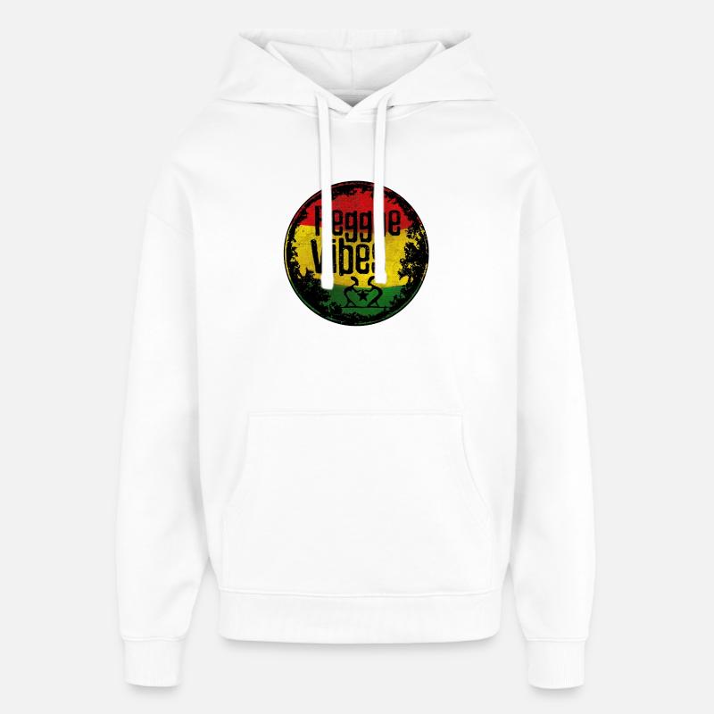 Reggae Vibes Rasta Design - Sweat à capuche unisexe Stanley/Stella Oversized - blanc