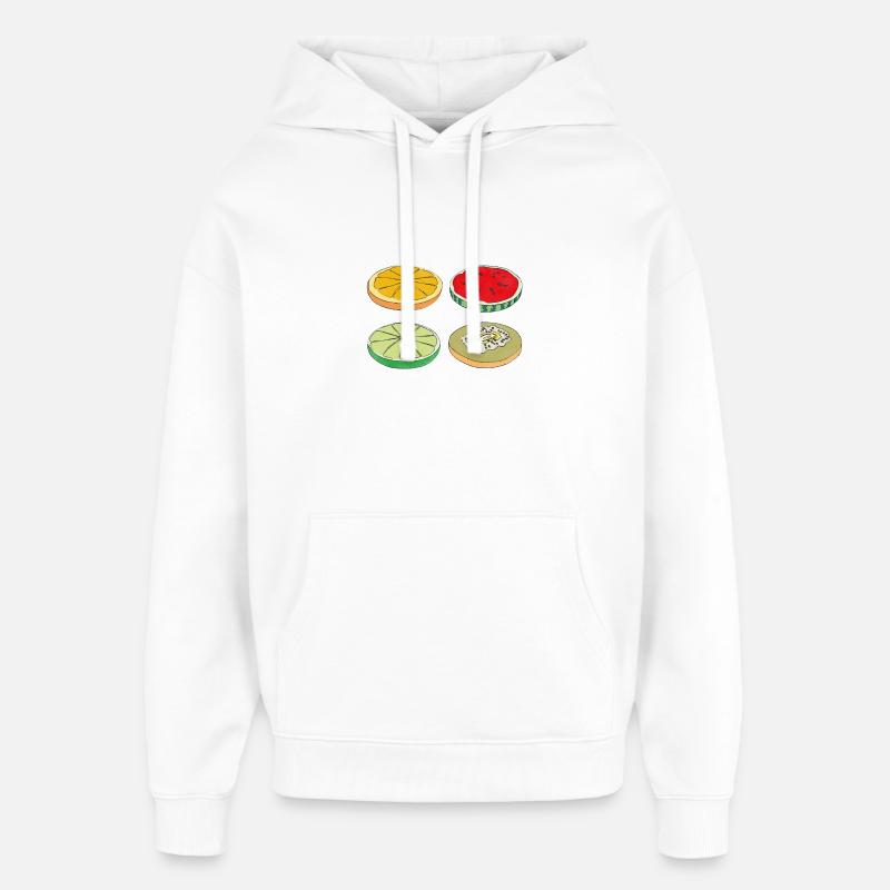 fruits tranches d’été savoureux plaisir cadeau - Sweat à capuche unisexe Stanley/Stella Oversized - blanc