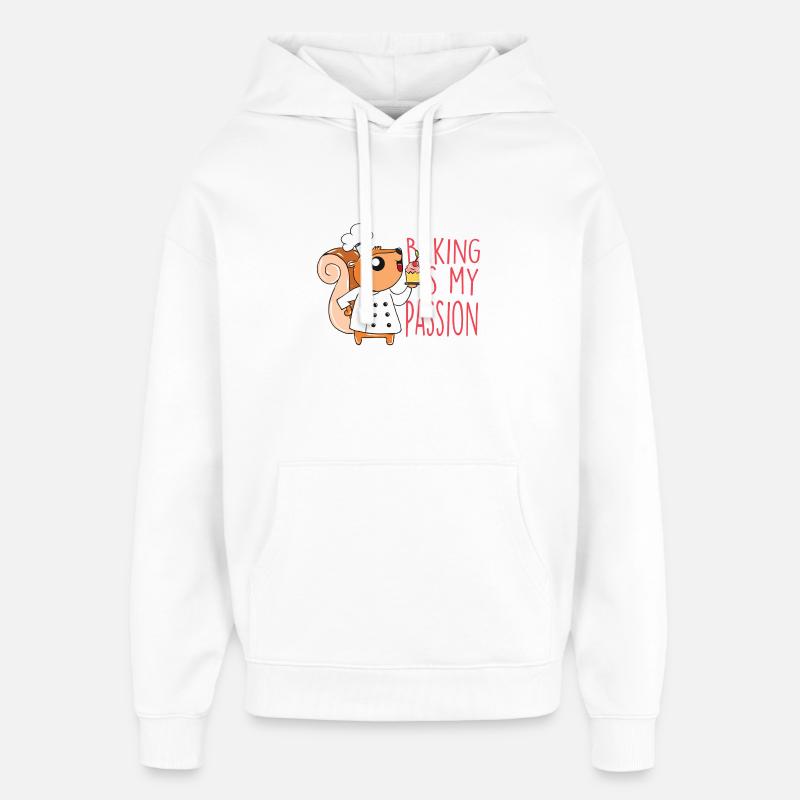 Baking squirrel - Oversized Unisex Hoodie by Stanley/Stella - white