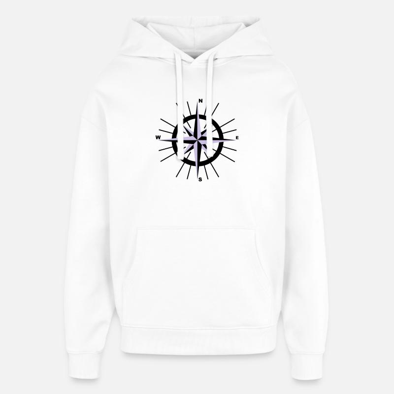Nautische Kompass - Oversized Unisex Hoodie von Stanley/Stella - Weiß
