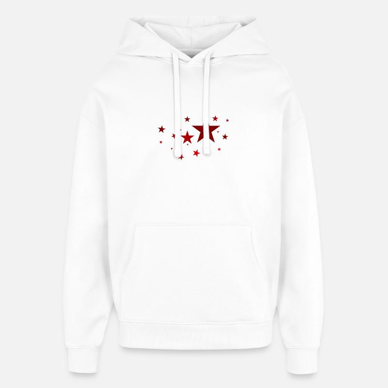 Étoiles en rouge - Sweat à capuche unisexe Stanley/Stella Oversized - blanc