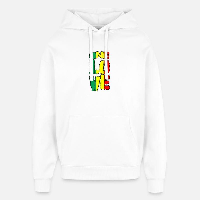 Un Drapeau Pan-Afrikan d’Amour - Sweat à capuche unisexe Stanley/Stella Oversized - blanc