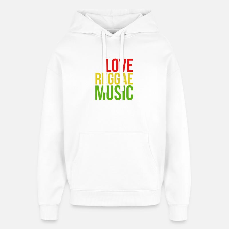 One Love Conception musicale Reggae - Sweat à capuche unisexe Stanley/Stella Oversized - blanc