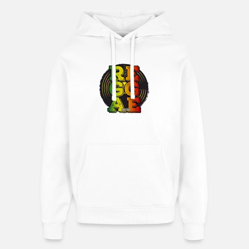 Reggae Neon Logo - Sweat à capuche unisexe Stanley/Stella Oversized - blanc