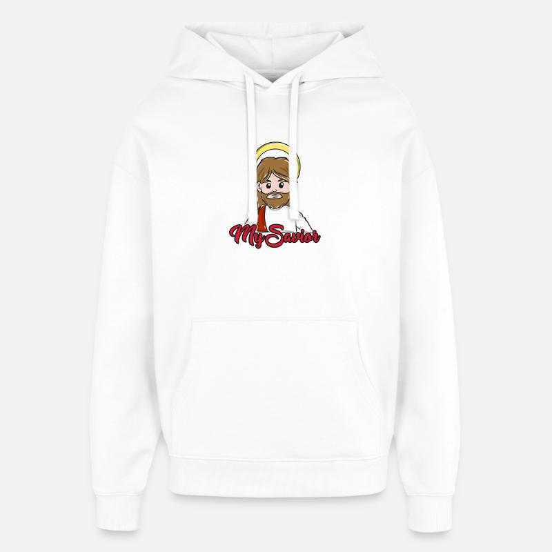 Jésus christianisme - Sweat à capuche unisexe Stanley/Stella Oversized - blanc