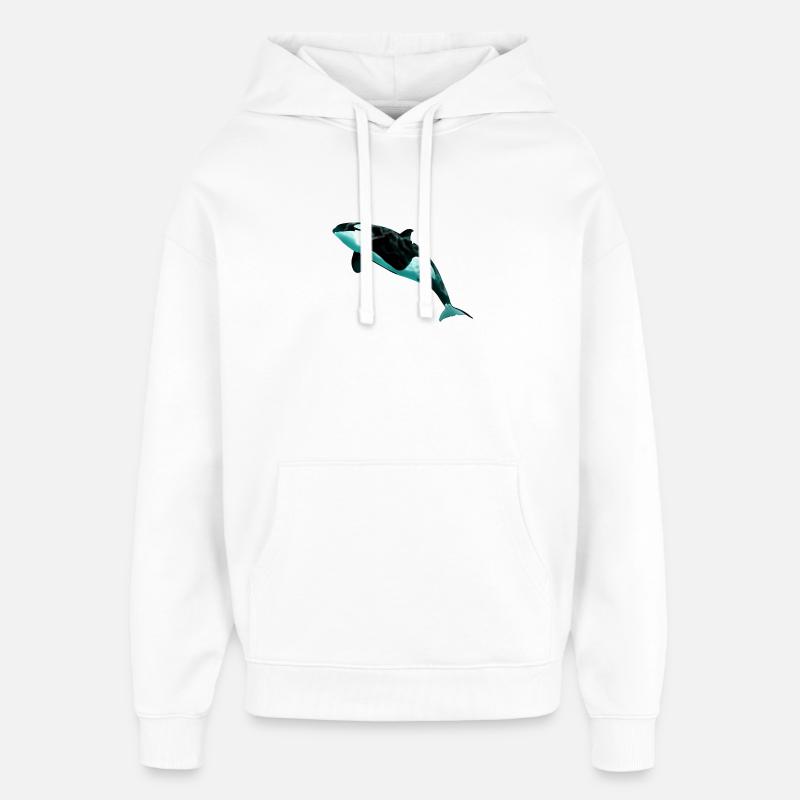 Orca - Sweat à capuche unisexe Stanley/Stella Oversized - blanc