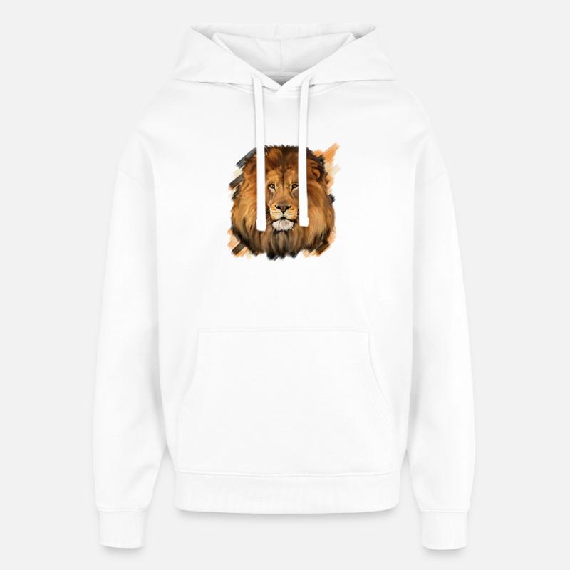 Lion - Sweat à capuche unisexe Stanley/Stella Oversized - blanc