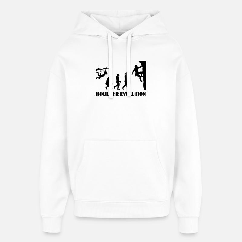 Boulder Evolution Klettern Bergsteigen Boulderer - Oversized Unisex Hoodie von Stanley/Stella - Weiß