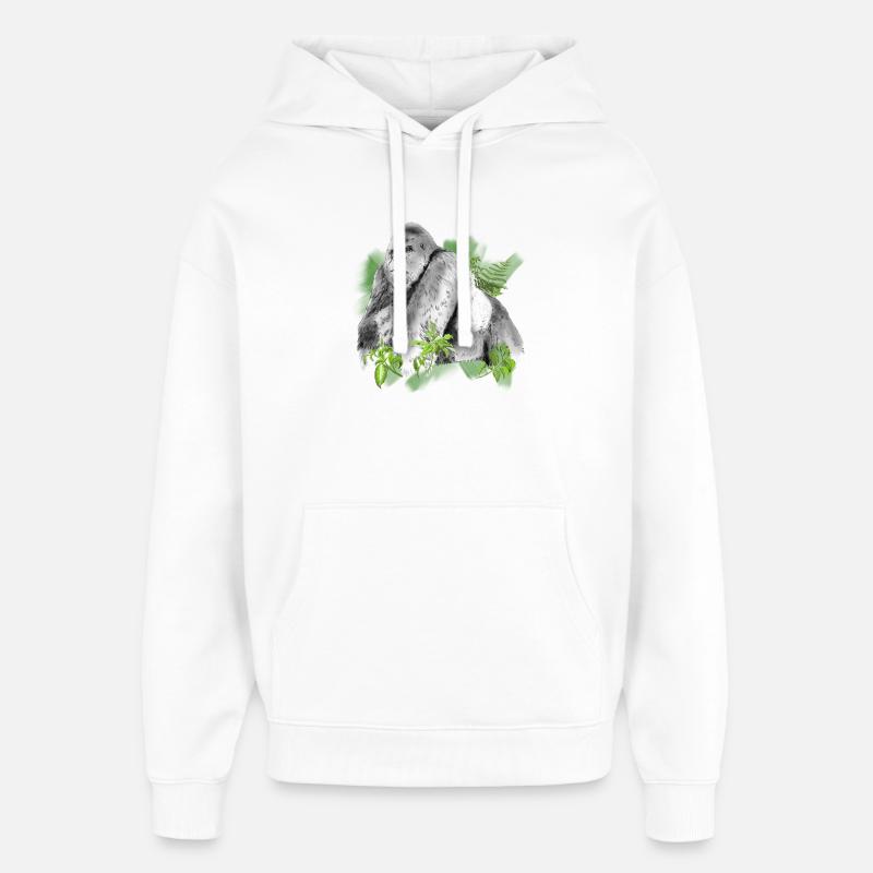 Gorilla - Sweat à capuche unisexe Stanley/Stella Oversized - blanc