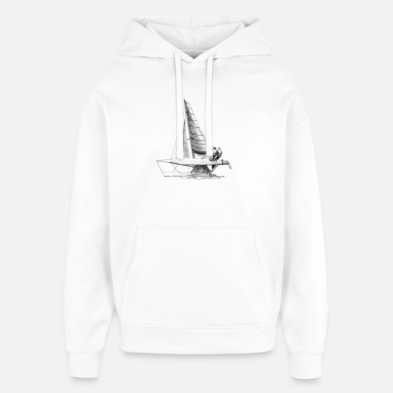catamaran - Sweat à capuche unisexe Stanley/Stella Oversized - blanc