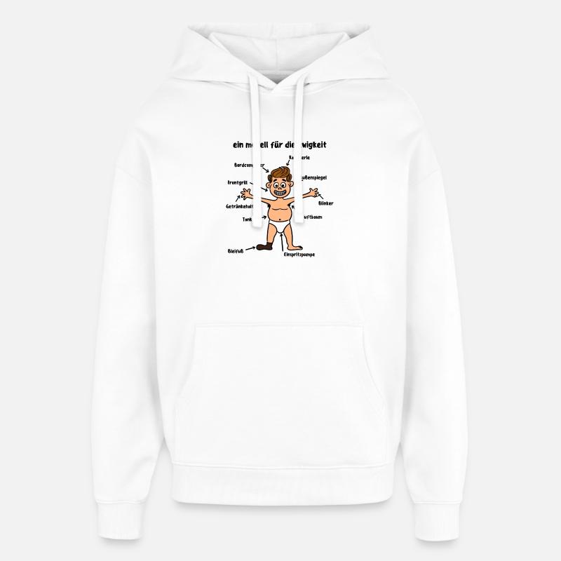 Anniversaire Anniversaire Dire Drôle Drôle - Sweat à capuche unisexe Stanley/Stella Oversized - blanc