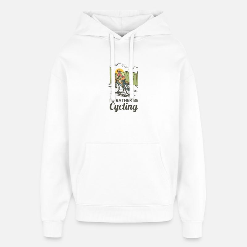 Faire du vélo - Sweat à capuche unisexe Stanley/Stella Oversized - blanc