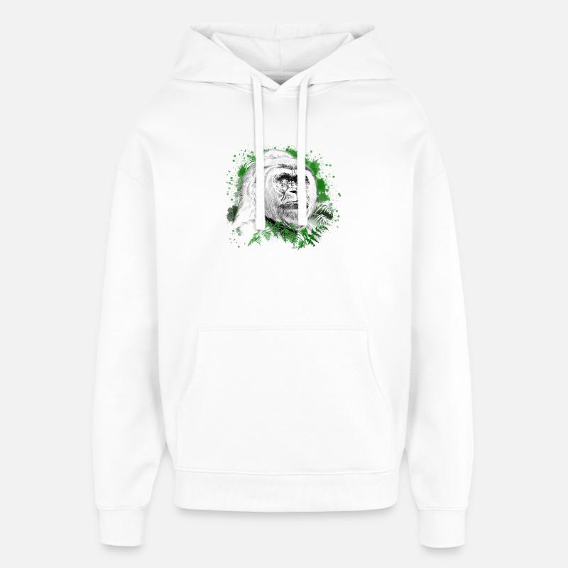 Gorilla - Sweat à capuche unisexe Stanley/Stella Oversized - blanc