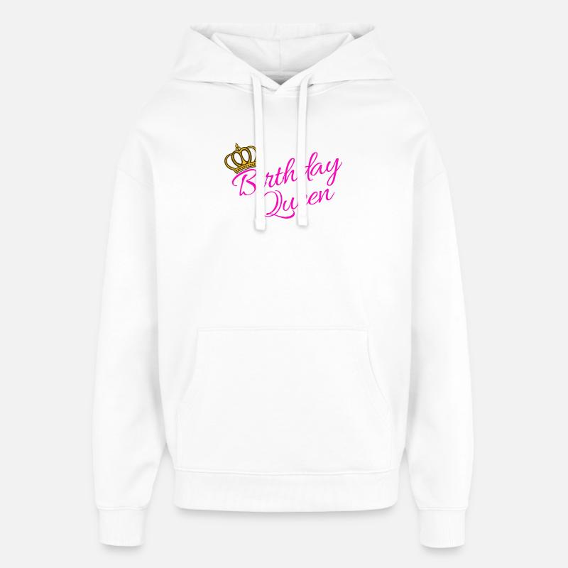 Déclaration d'anniversaire de partenaire reine drôle - Sweat à capuche unisexe Stanley/Stella Oversized - blanc