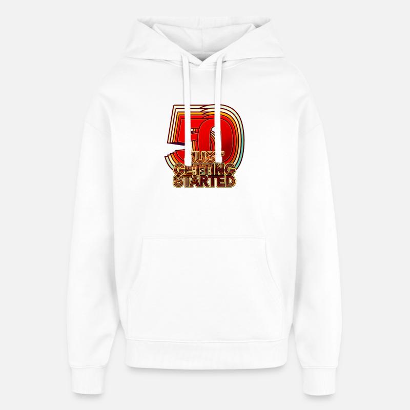 50ème anniversaire - Sweat à capuche unisexe Stanley/Stella Oversized - blanc