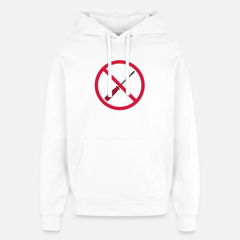 aucun tournevis interdit signe mech - Sweat à capuche unisexe Stanley/Stella Oversized - blanc