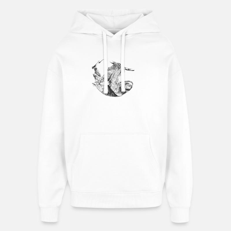 Sloth - Sweat à capuche unisexe Stanley/Stella Oversized - blanc