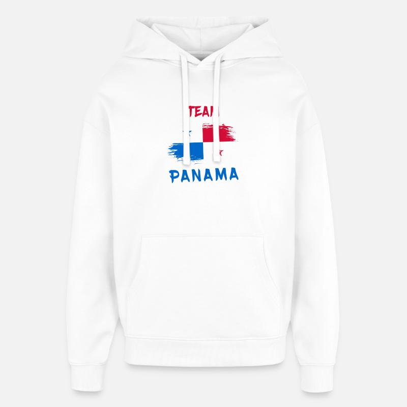 Équipe Panama / Drapeau - Sweat à capuche unisexe Stanley/Stella Oversized - blanc