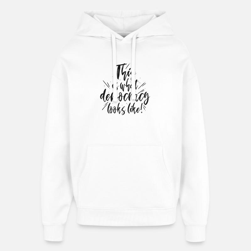 démocratie - Sweat à capuche unisexe Stanley/Stella Oversized - blanc