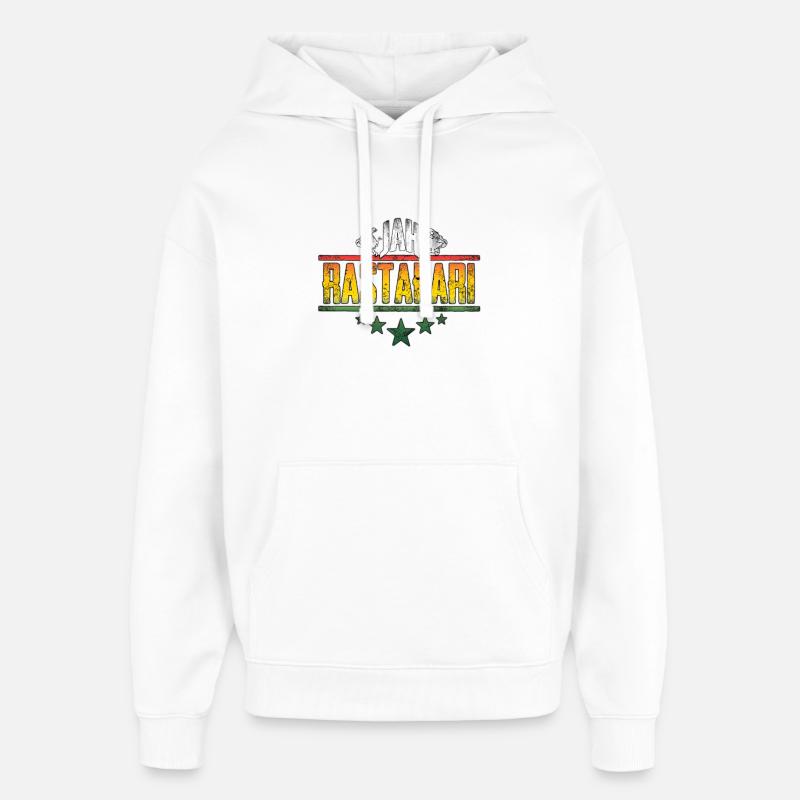 Conception d’affirmation rastafari de Jah - Sweat à capuche unisexe Stanley/Stella Oversized - blanc
